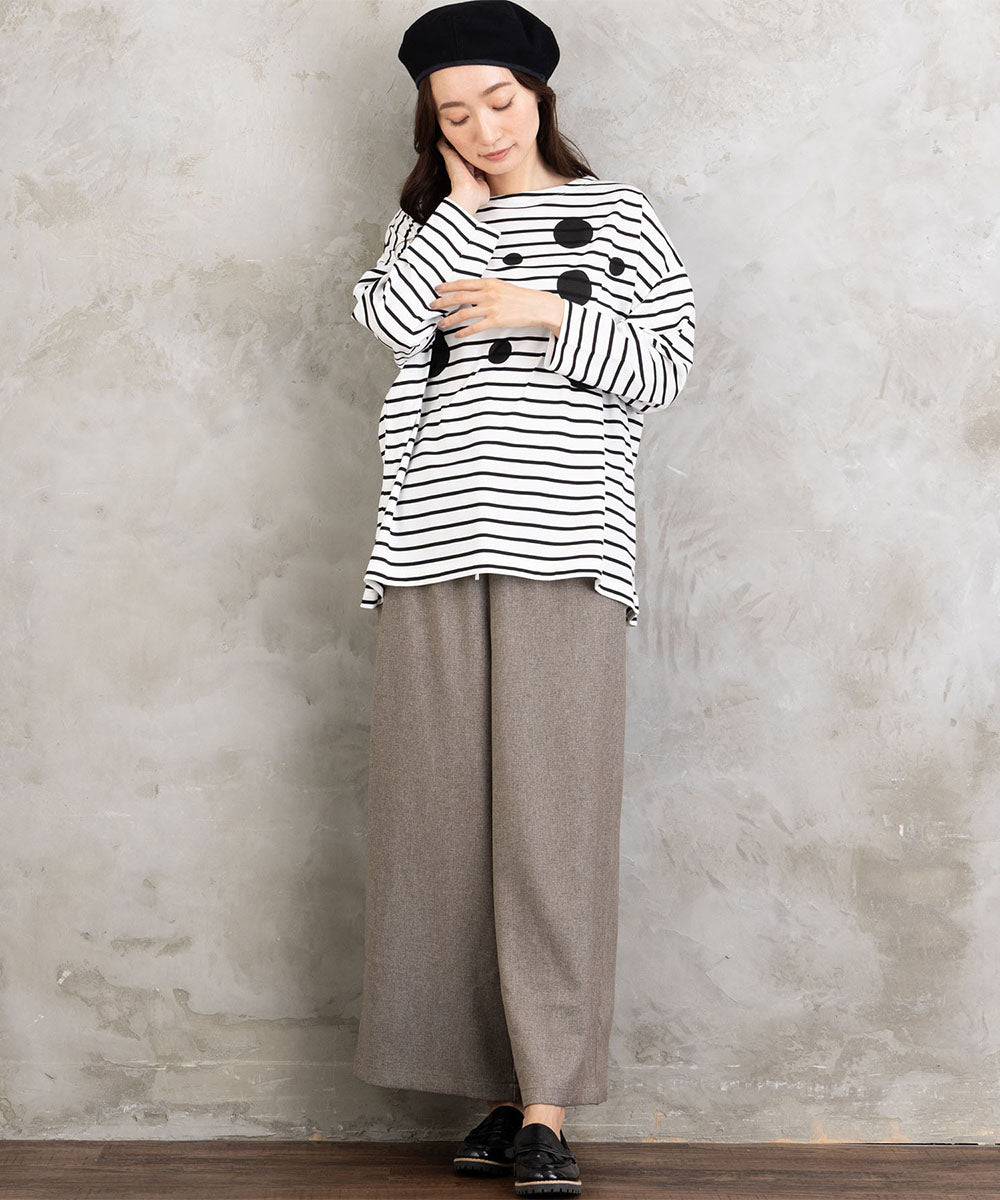 (ロジーク) [30th][MADE IN JAPAN]ドットプリントボーダーカットソー