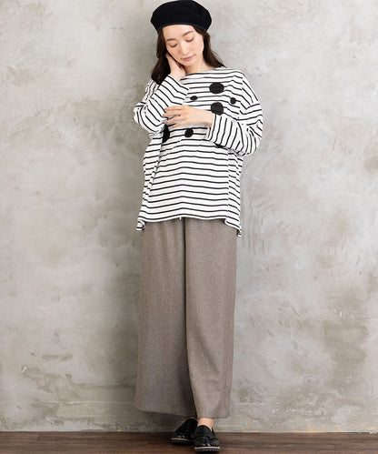 (ロジーク) [30th][MADE IN JAPAN]ドットプリントボーダーカットソー