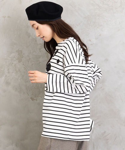 (ロジーク) [30th][MADE IN JAPAN]ドットプリントボーダーカットソー