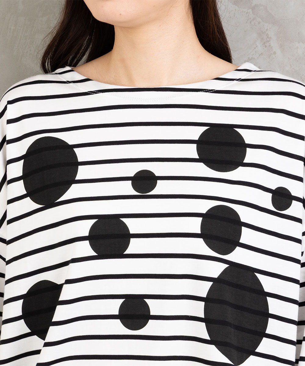 (ロジーク) [30th][MADE IN JAPAN]ドットプリントボーダーカットソー