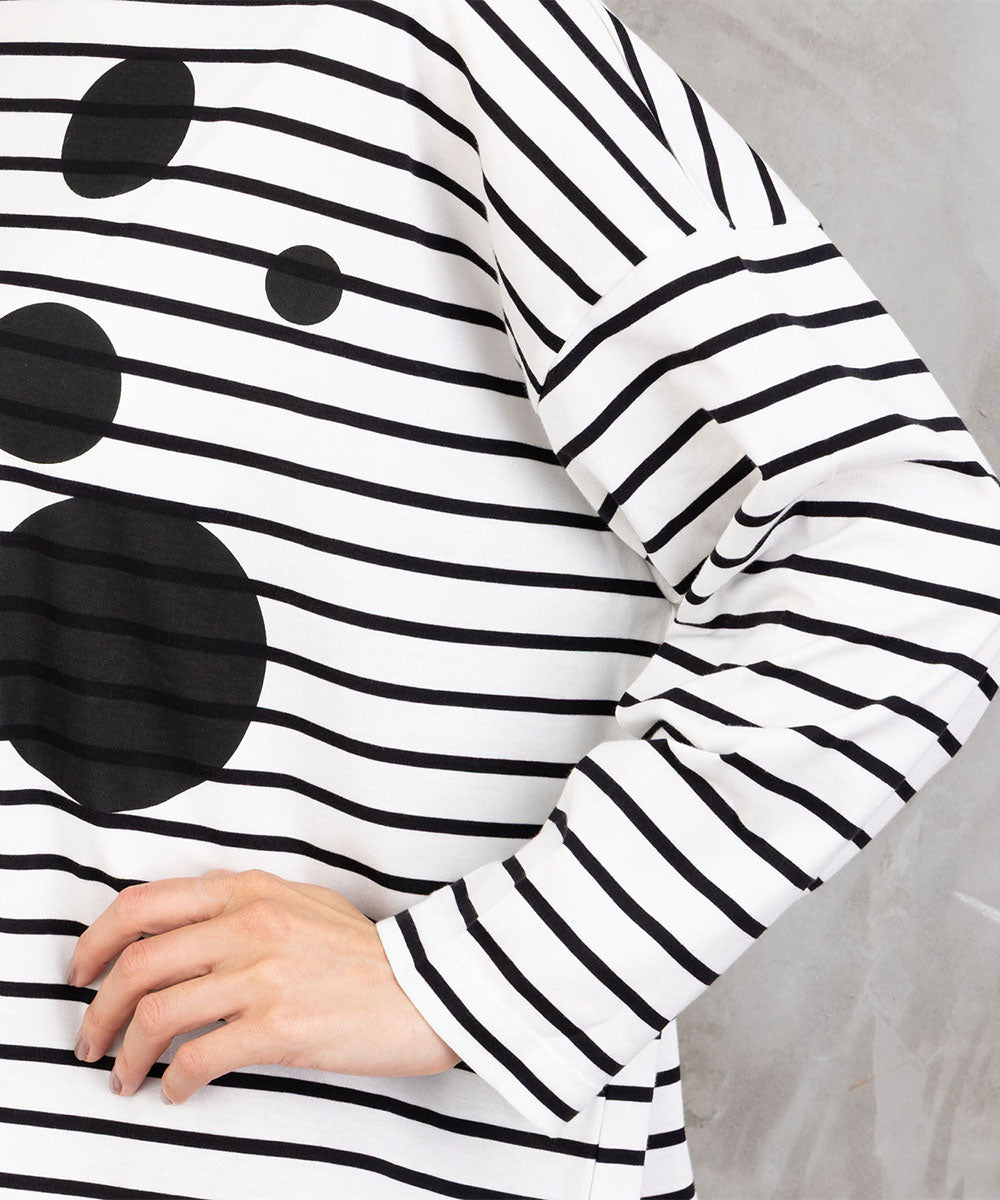 (ロジーク) [30th][MADE IN JAPAN]ドットプリントボーダーカットソー