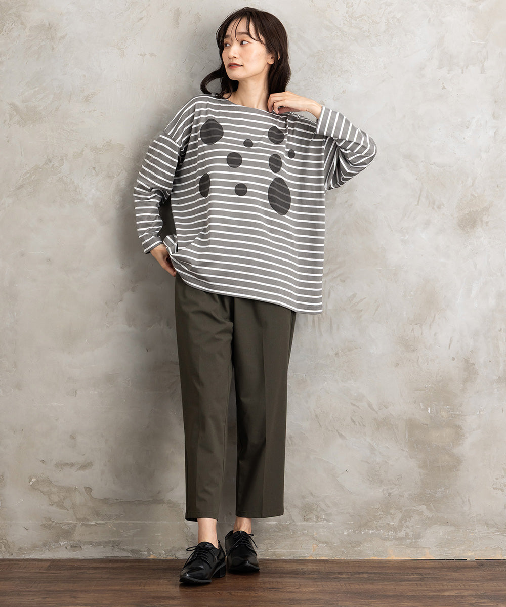 (ロジーク) [30th][MADE IN JAPAN]ドットプリントボーダーカットソー