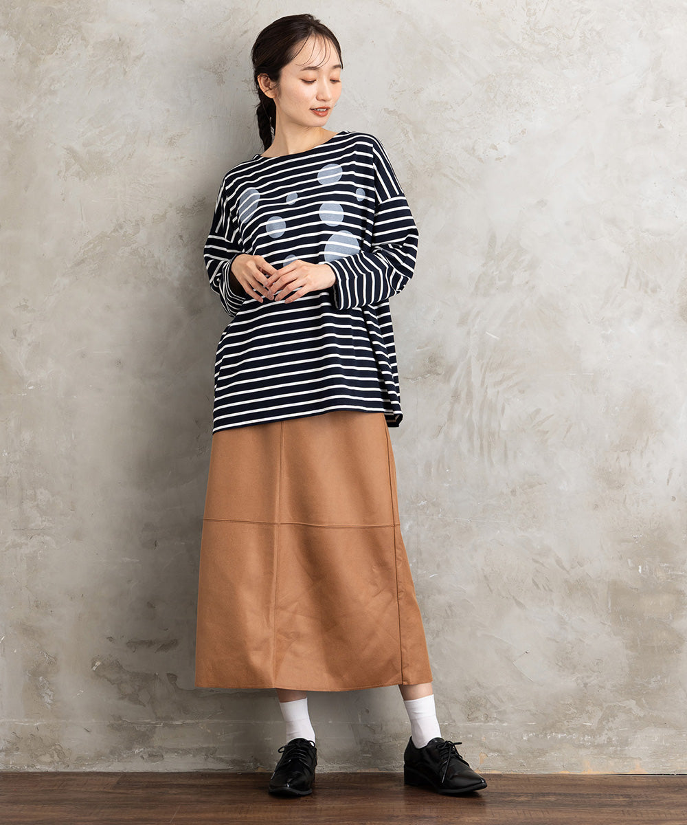 (ロジーク) [30th][MADE IN JAPAN]ドットプリントボーダーカットソー