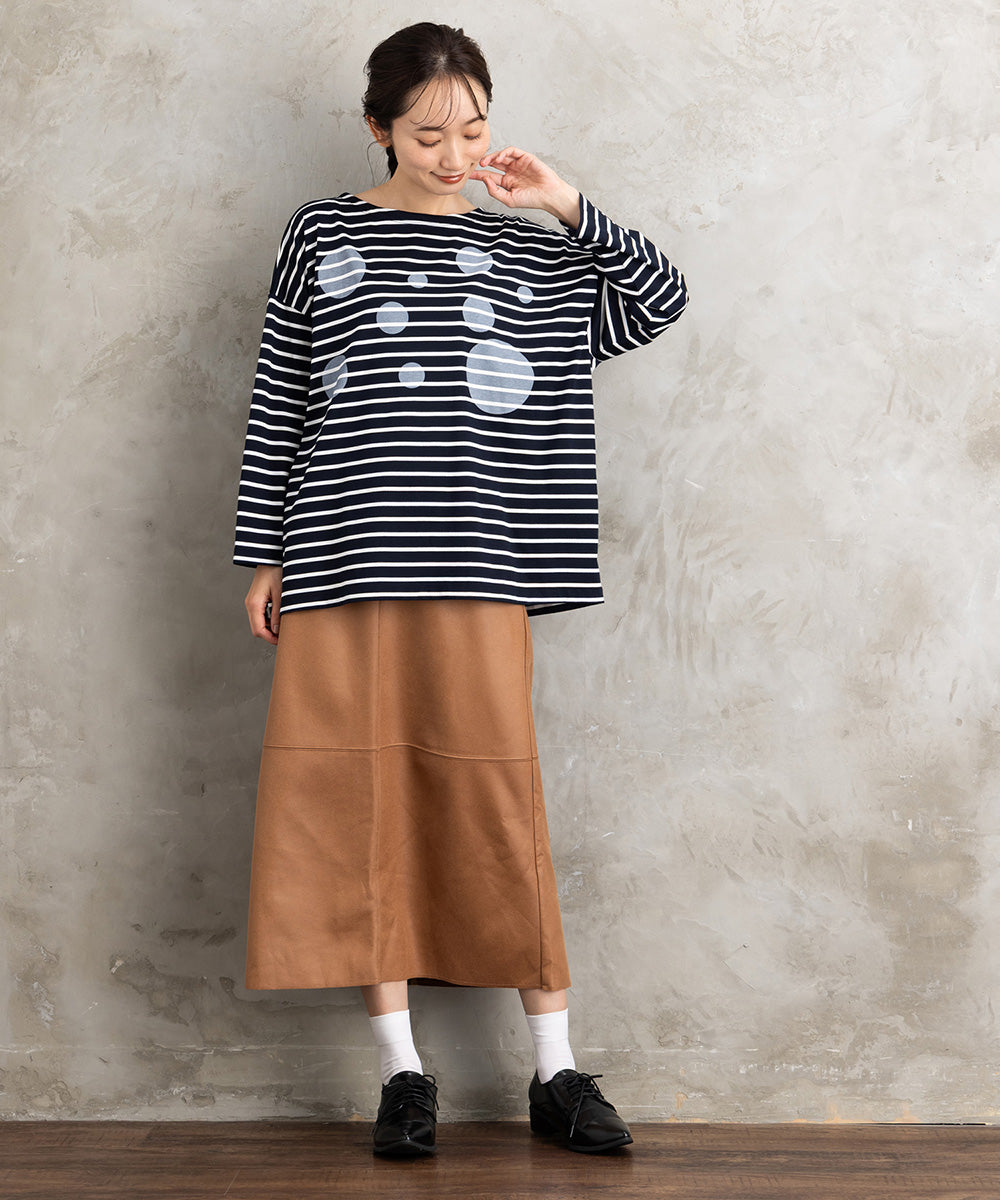 (ロジーク) [30th][MADE IN JAPAN]ドットプリントボーダーカットソー