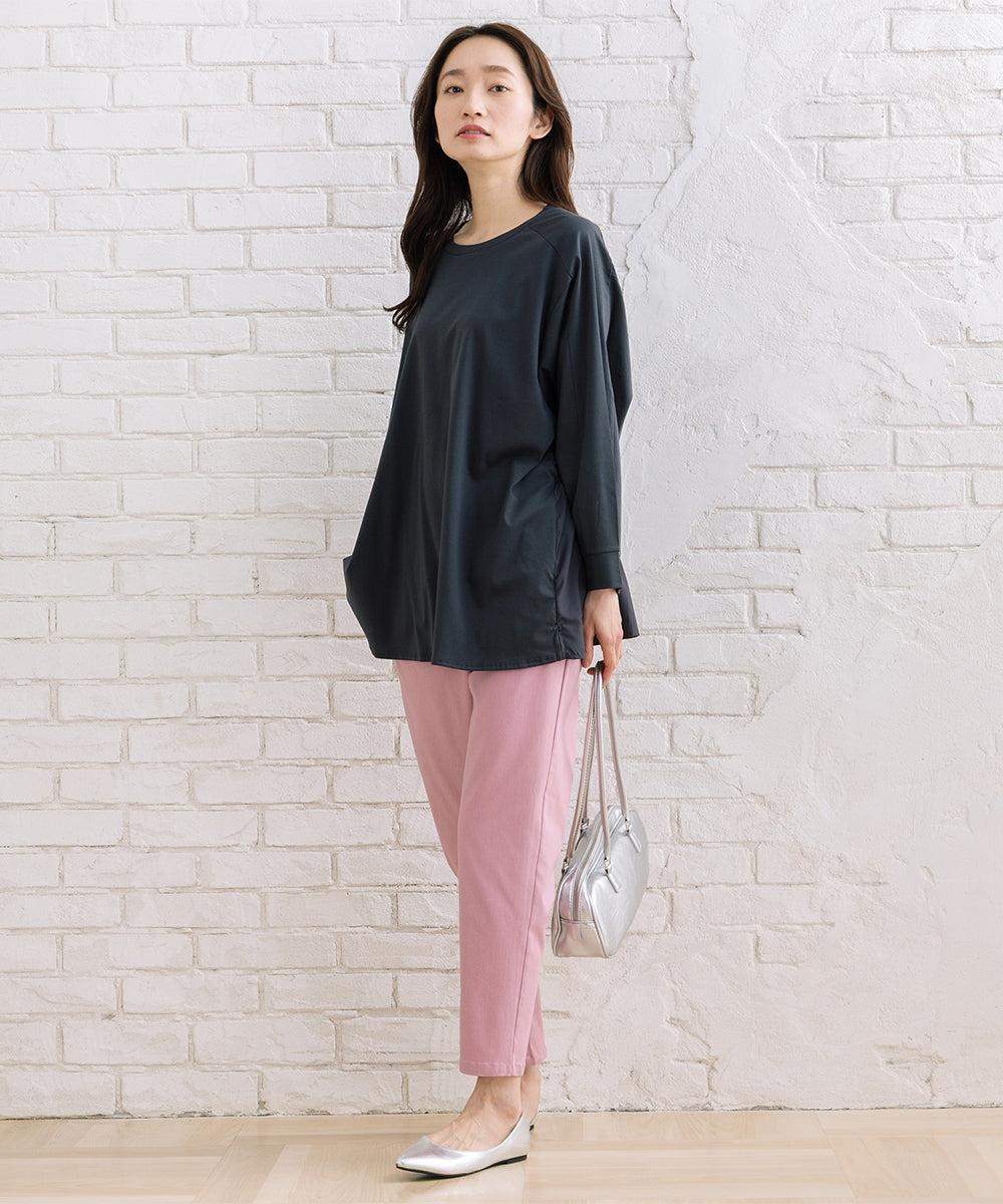 FONTLAB シルケットポンチ×布帛ギャザーコンビプルオーバー