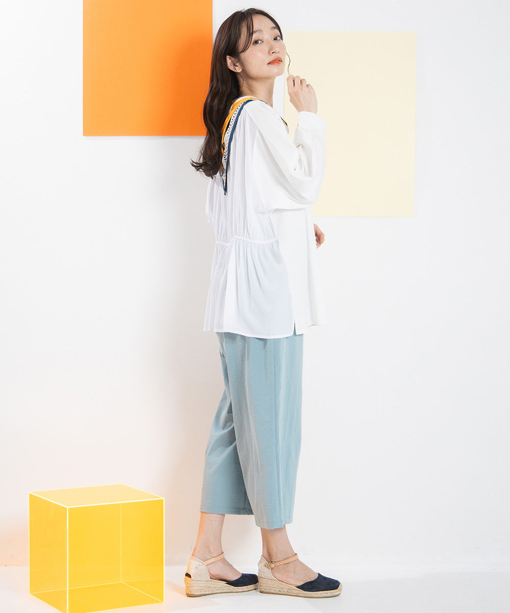 FONTLAB シルケットポンチ×布帛ギャザーコンビプルオーバー