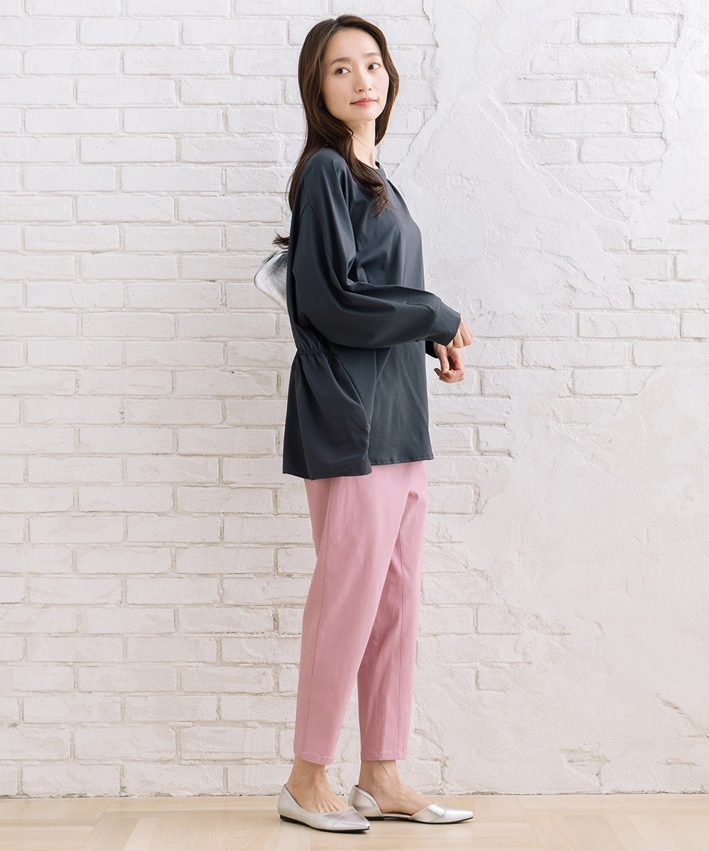 FONTLAB シルケットポンチ×布帛ギャザーコンビプルオーバー