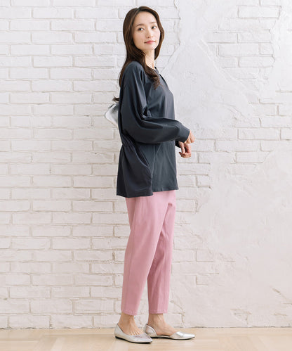 FONTLAB シルケットポンチ×布帛ギャザーコンビプルオーバー