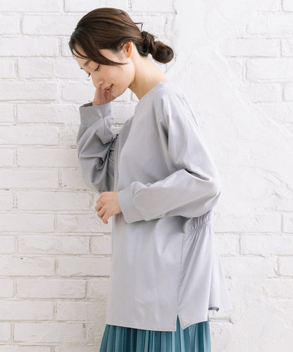 FONTLAB シルケットポンチ×布帛ギャザーコンビプルオーバー