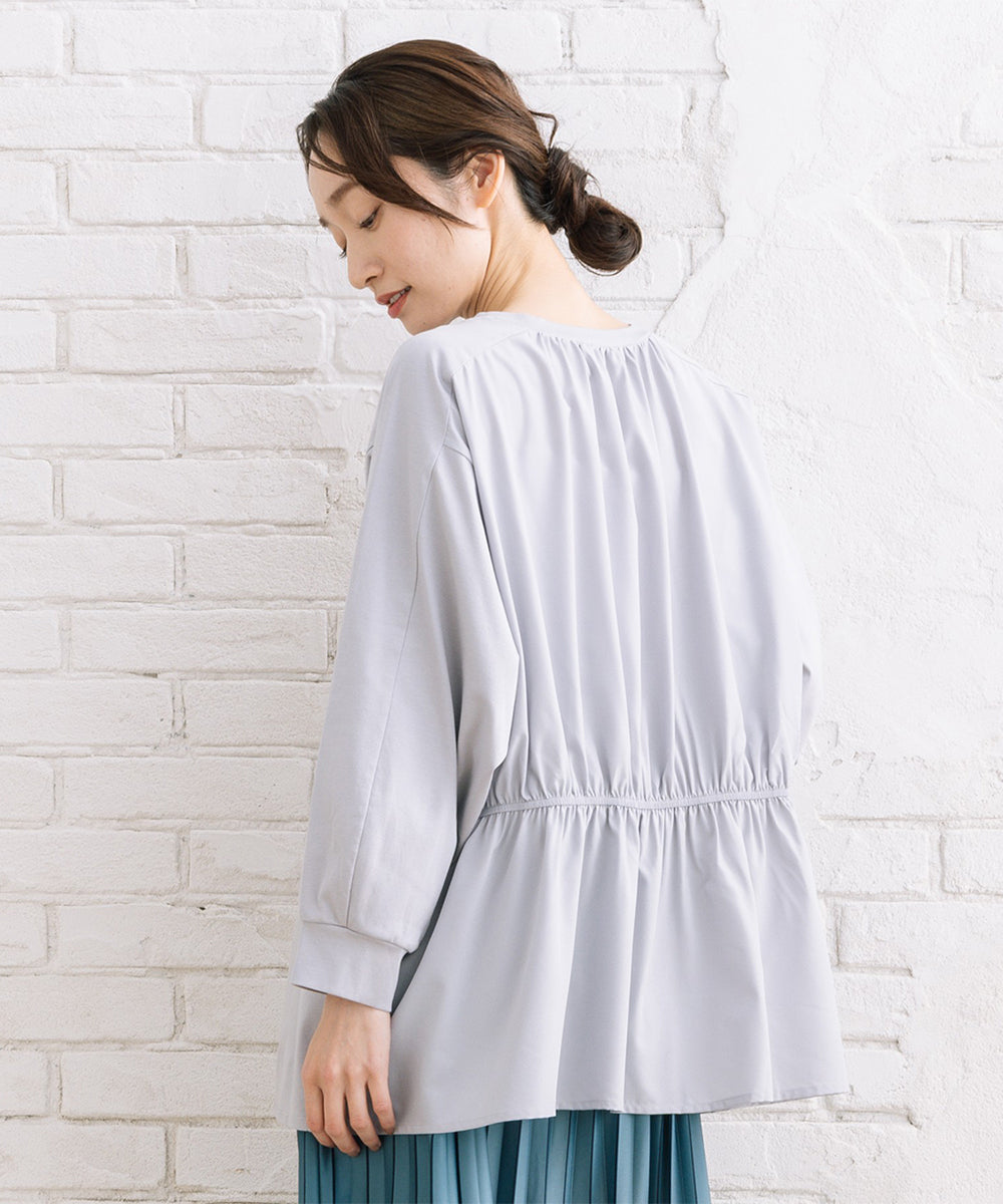 FONTLAB シルケットポンチ×布帛ギャザーコンビプルオーバー