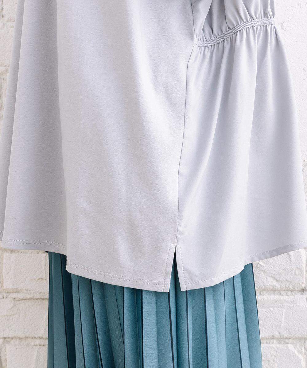 FONTLAB シルケットポンチ×布帛ギャザーコンビプルオーバー