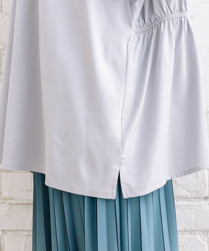 FONTLAB シルケットポンチ×布帛ギャザーコンビプルオーバー