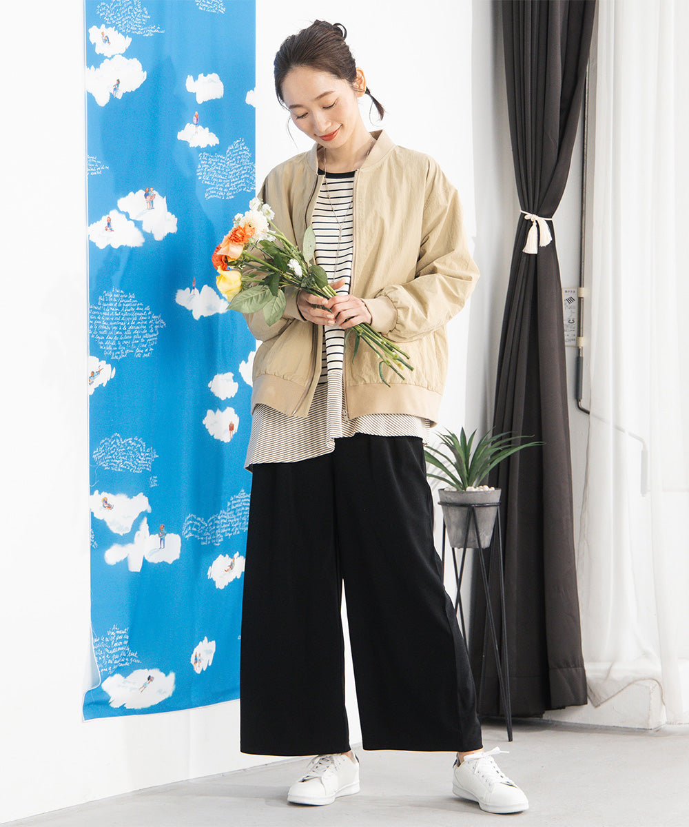 大きいサイズ レディース スイッチボーダーアシンメトリーカットソー