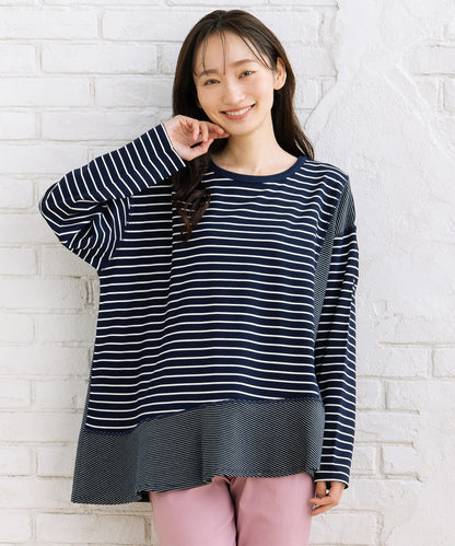 FONTLAB スイッチボーダーアシンメトリーカットソー