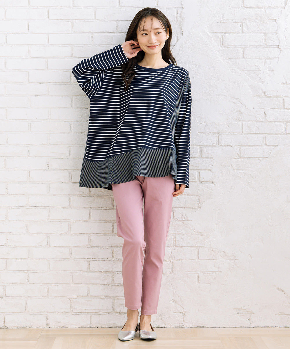 FONTLAB スイッチボーダーアシンメトリーカットソー