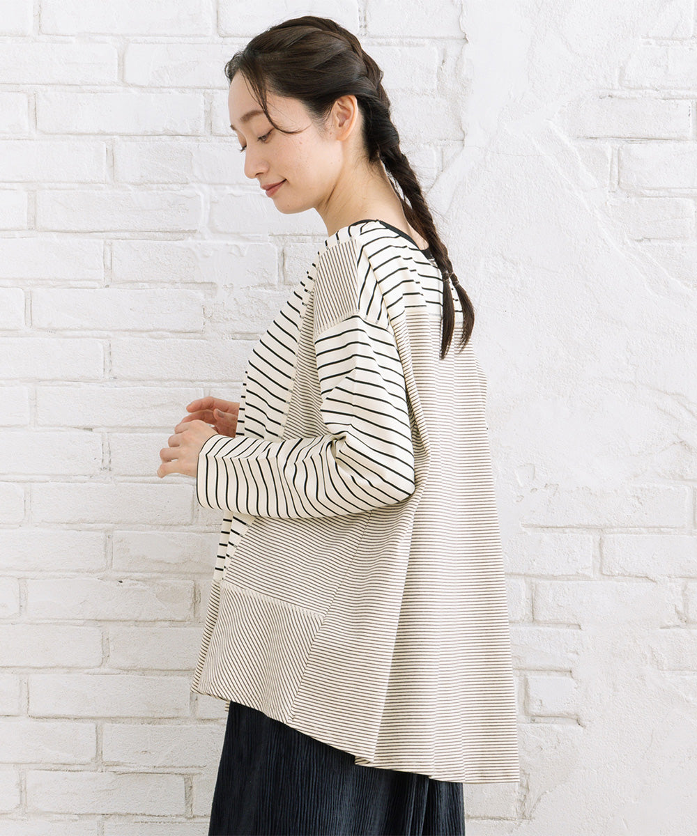 FONTLAB スイッチボーダーアシンメトリーカットソー