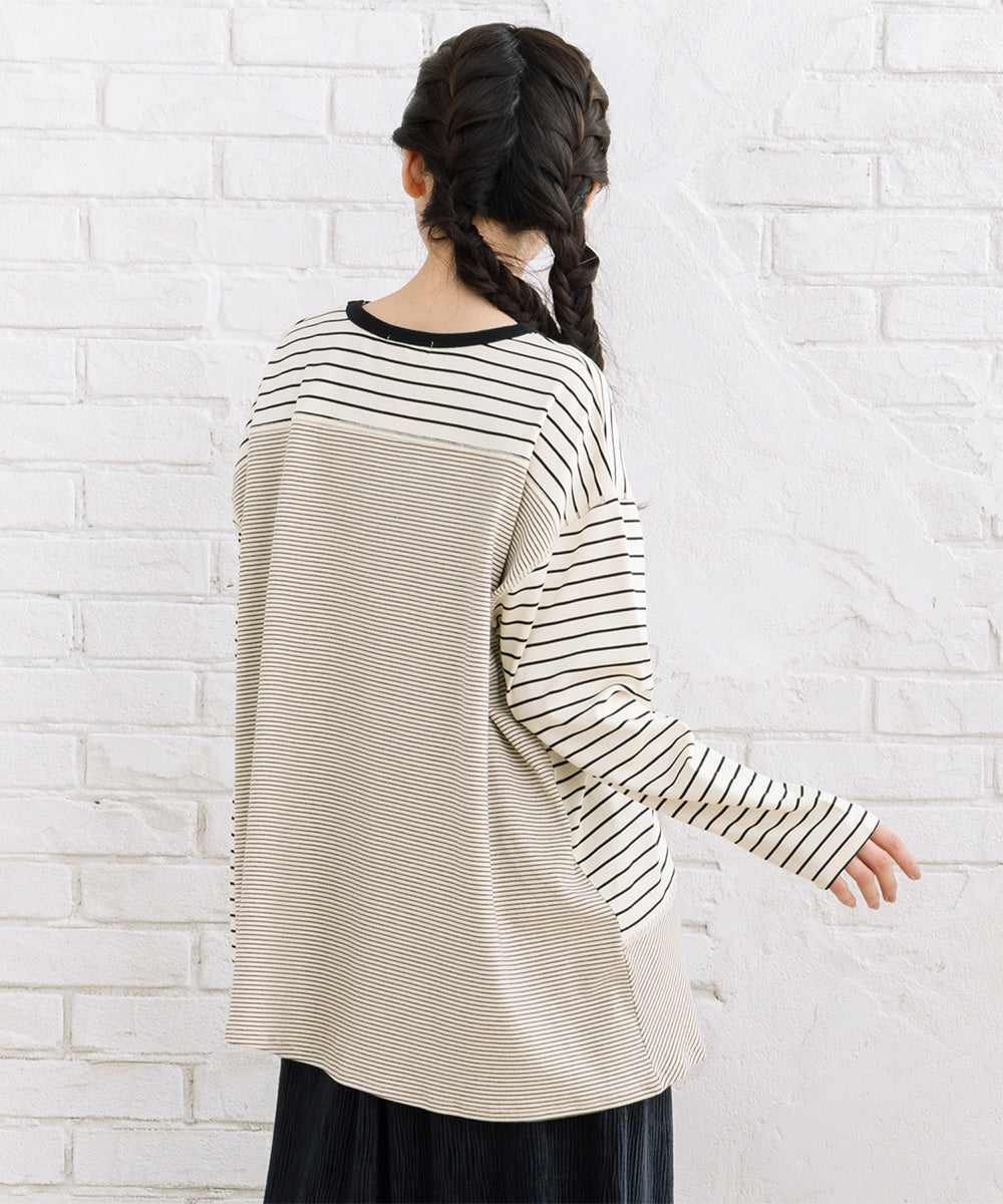 FONTLAB スイッチボーダーアシンメトリーカットソー