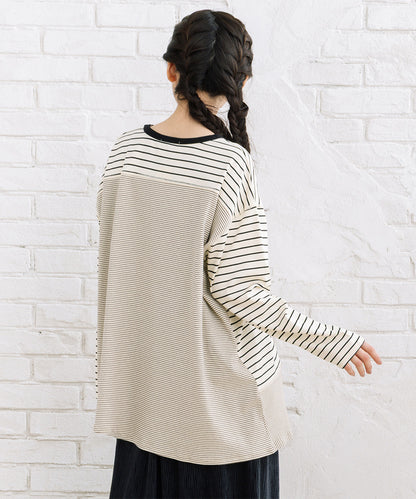 FONTLAB スイッチボーダーアシンメトリーカットソー