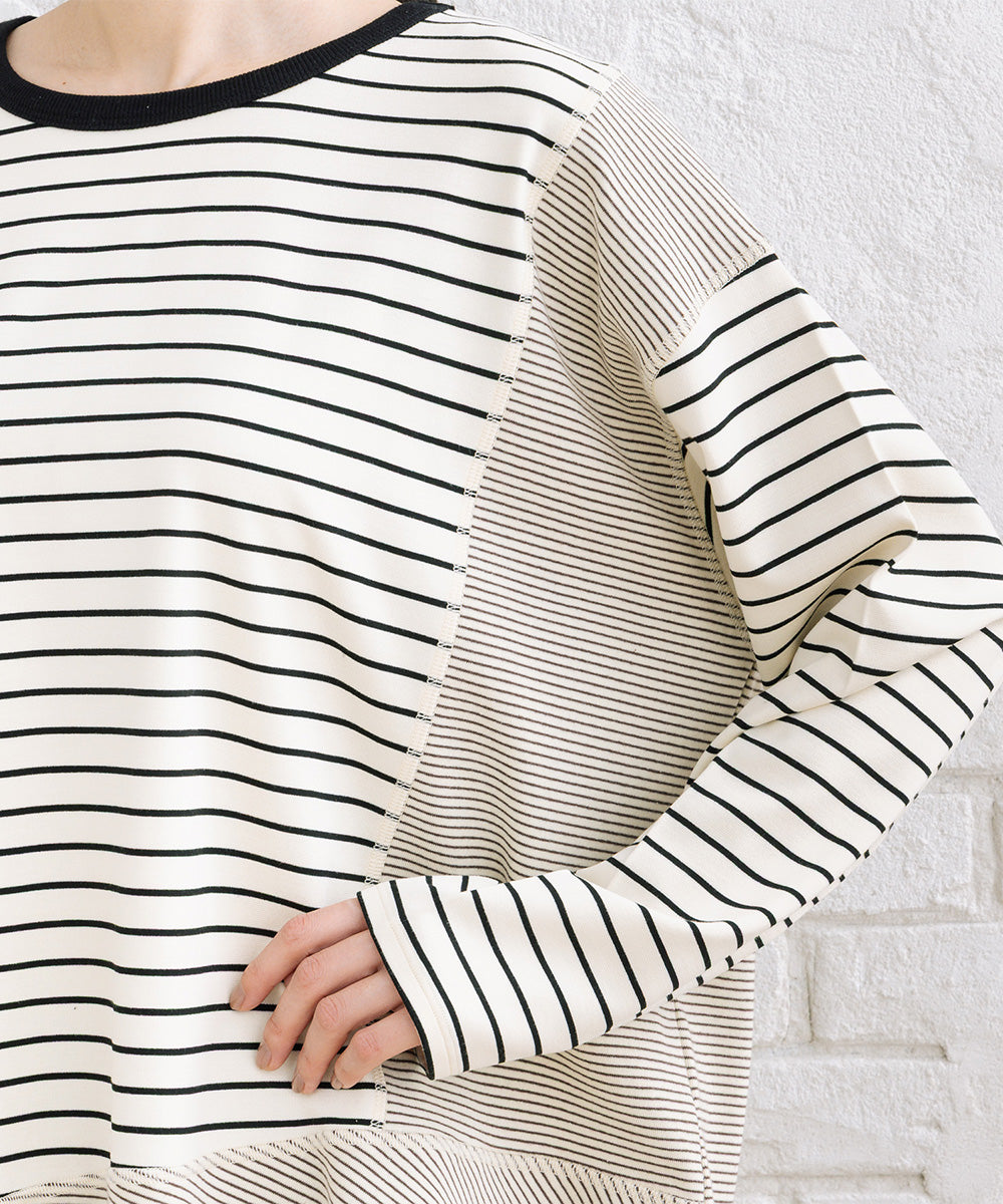 FONTLAB スイッチボーダーアシンメトリーカットソー