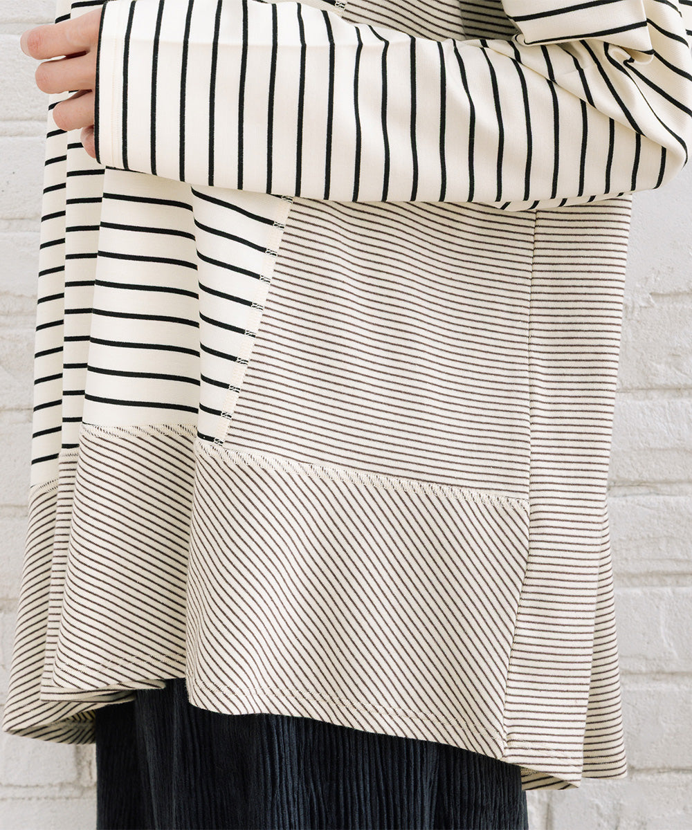 FONTLAB スイッチボーダーアシンメトリーカットソー