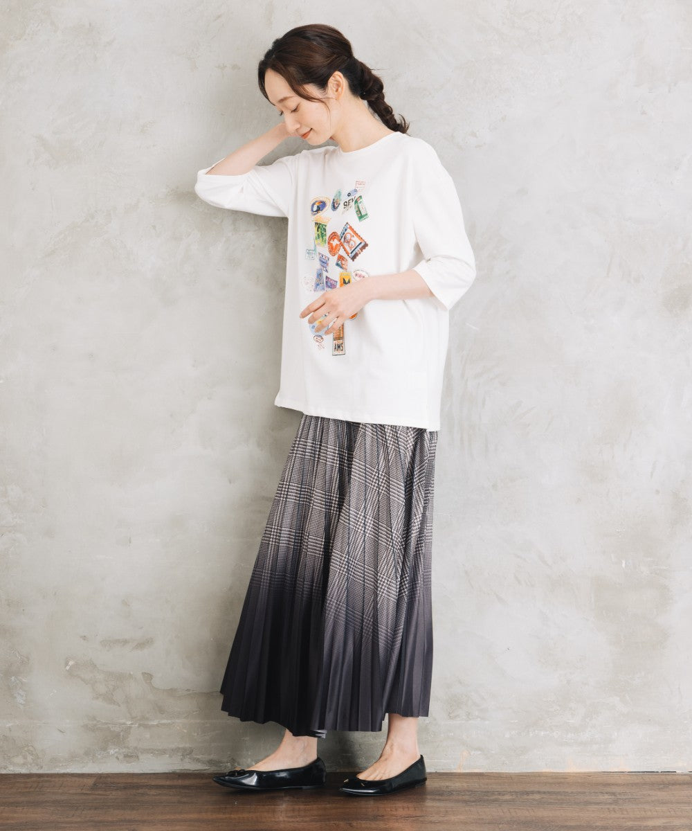 Bleu tango [Rogique]Jorney Memoriesプリント七分袖Tシャツ