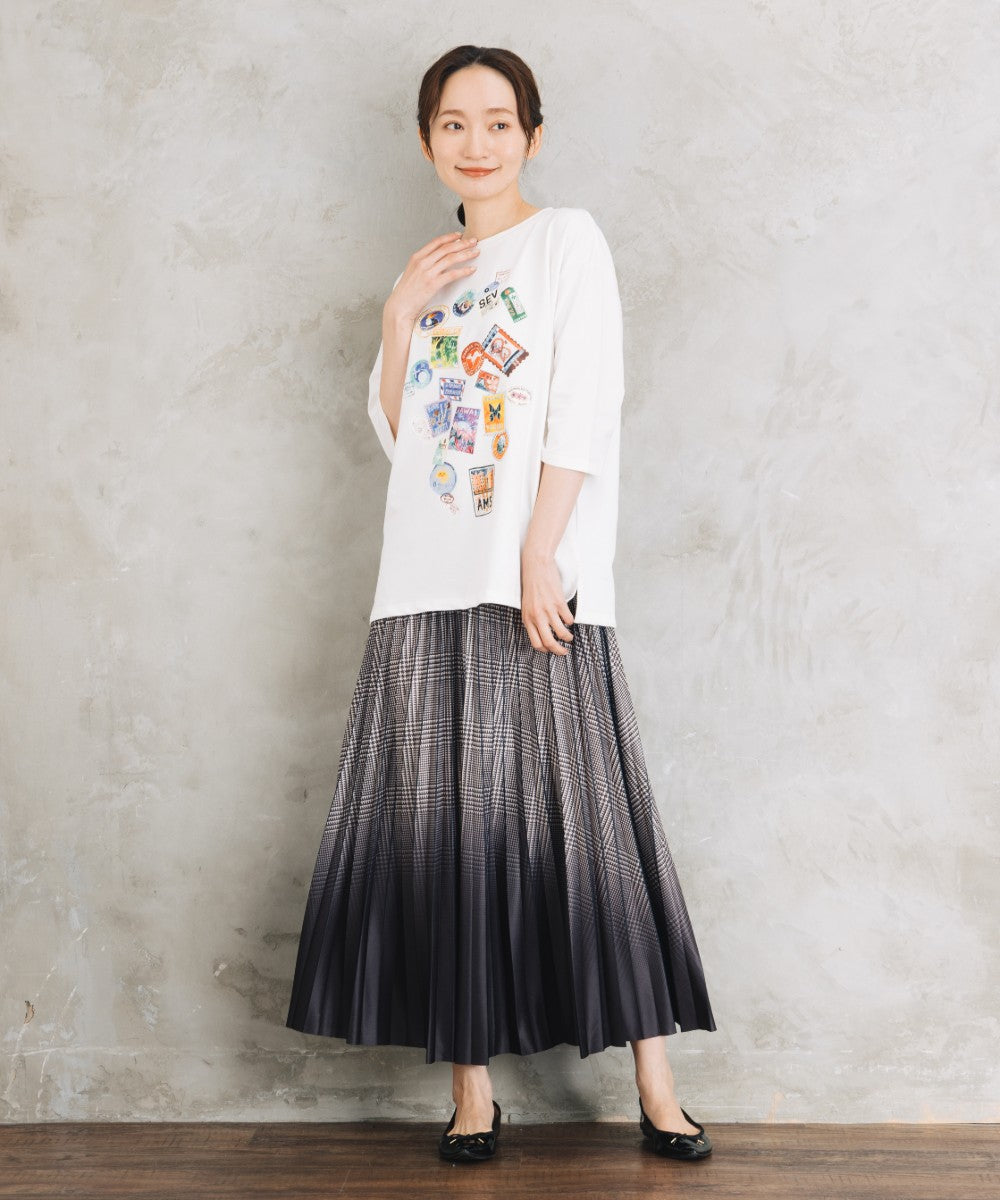 Bleu tango [Rogique]Jorney Memoriesプリント七分袖Tシャツ