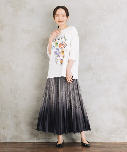Bleu tango [Rogique]Jorney Memoriesプリント七分袖Tシャツ
