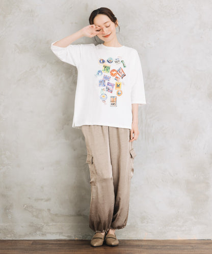 Bleu tango [Rogique]Jorney Memoriesプリント七分袖Tシャツ