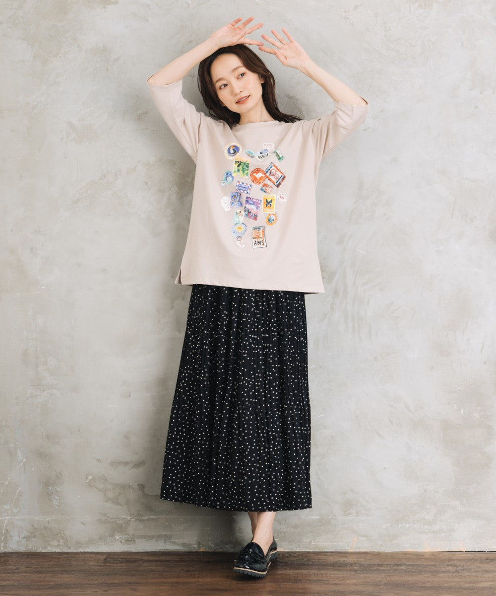 Bleu tango [Rogique]Jorney Memoriesプリント七分袖Tシャツ