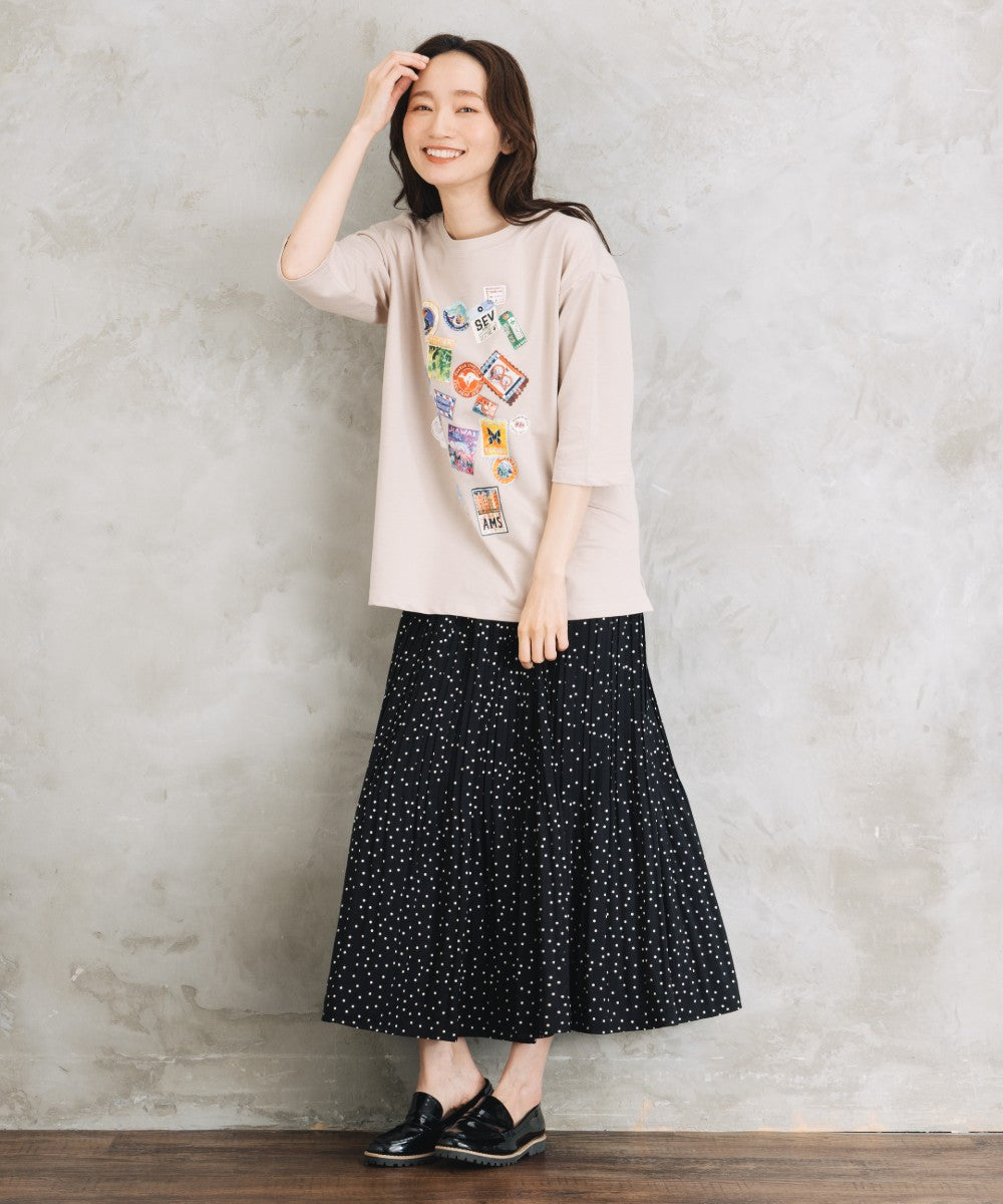 Bleu tango [Rogique]Jorney Memoriesプリント七分袖Tシャツ