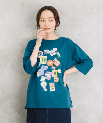 Bleu tango [Rogique]Jorney Memoriesプリント七分袖Tシャツ