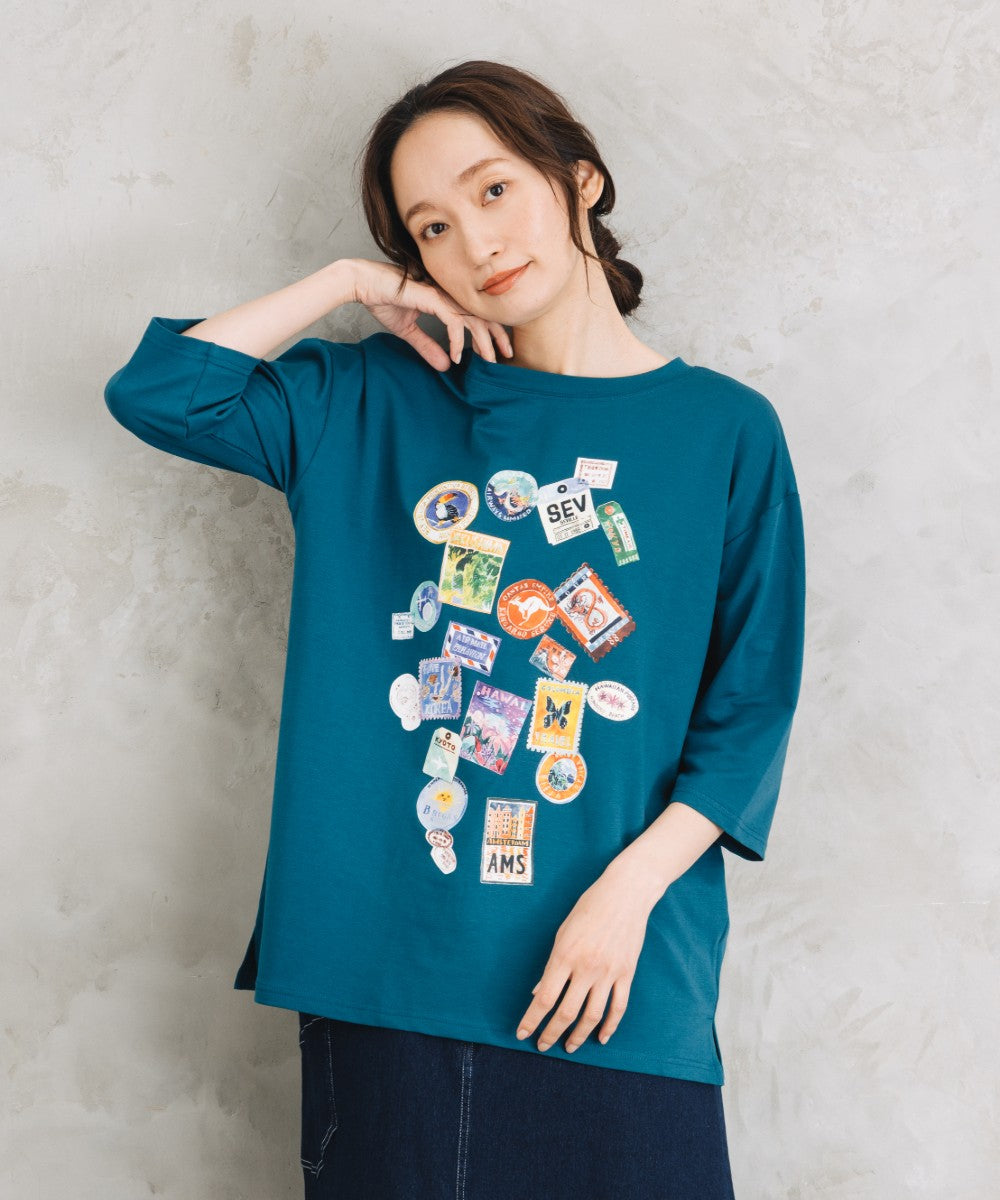 Bleu tango [Rogique]Jorney Memoriesプリント七分袖Tシャツ