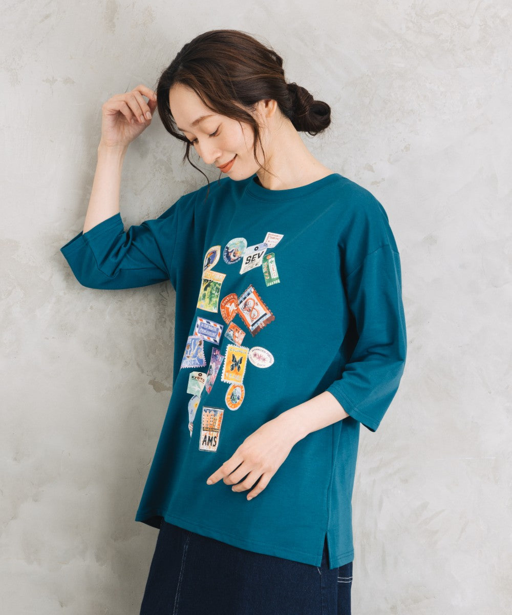 Bleu tango [Rogique]Jorney Memoriesプリント七分袖Tシャツ
