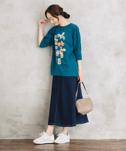 Bleu tango [Rogique]Jorney Memoriesプリント七分袖Tシャツ