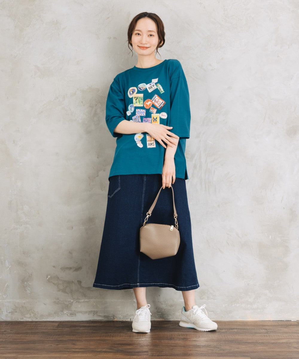 Bleu tango [Rogique]Jorney Memoriesプリント七分袖Tシャツ