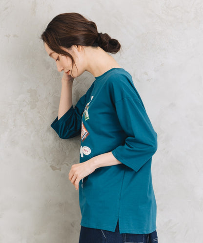 Bleu tango [Rogique]Jorney Memoriesプリント七分袖Tシャツ