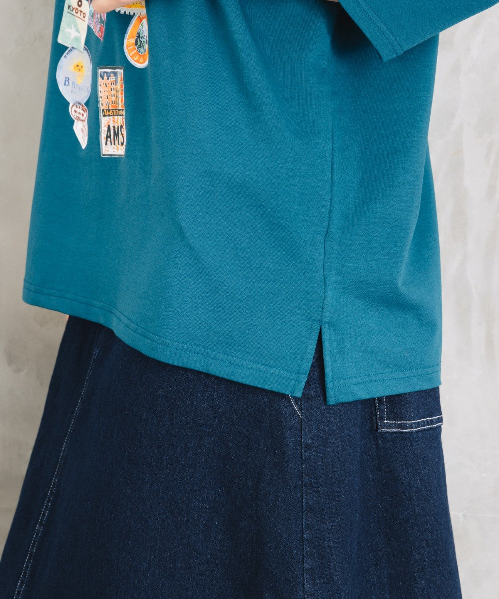 Bleu tango [Rogique]Jorney Memoriesプリント七分袖Tシャツ