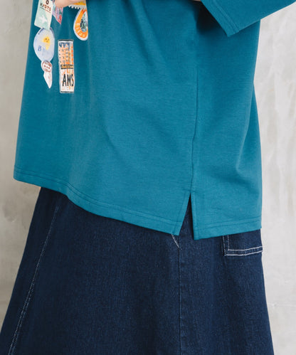 Bleu tango [Rogique]Jorney Memoriesプリント七分袖Tシャツ