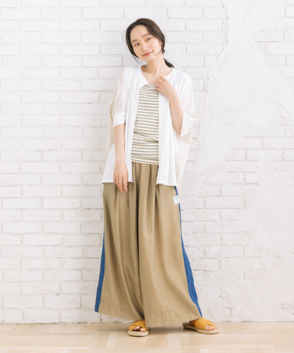 LIYOCA [Rogique][Made in Japan]布帛ドッキングカーディガン【先行予約】
