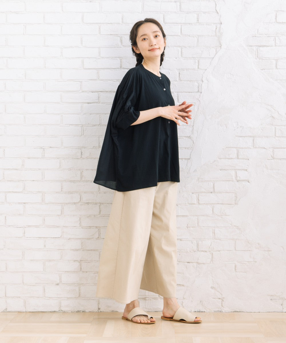 LIYOCA [Rogique][Made in Japan]布帛ドッキングカーディガン【先行予約】