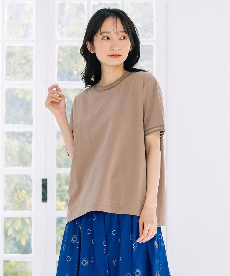 大きいサイズ レディース 袖 シアー素材 Tシャツ｜sabstreet my standard(サブストリートマイスタンダード)