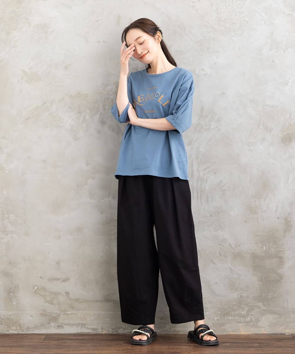 FONTLAB ビジューロゴエンブロイダリーカットソー