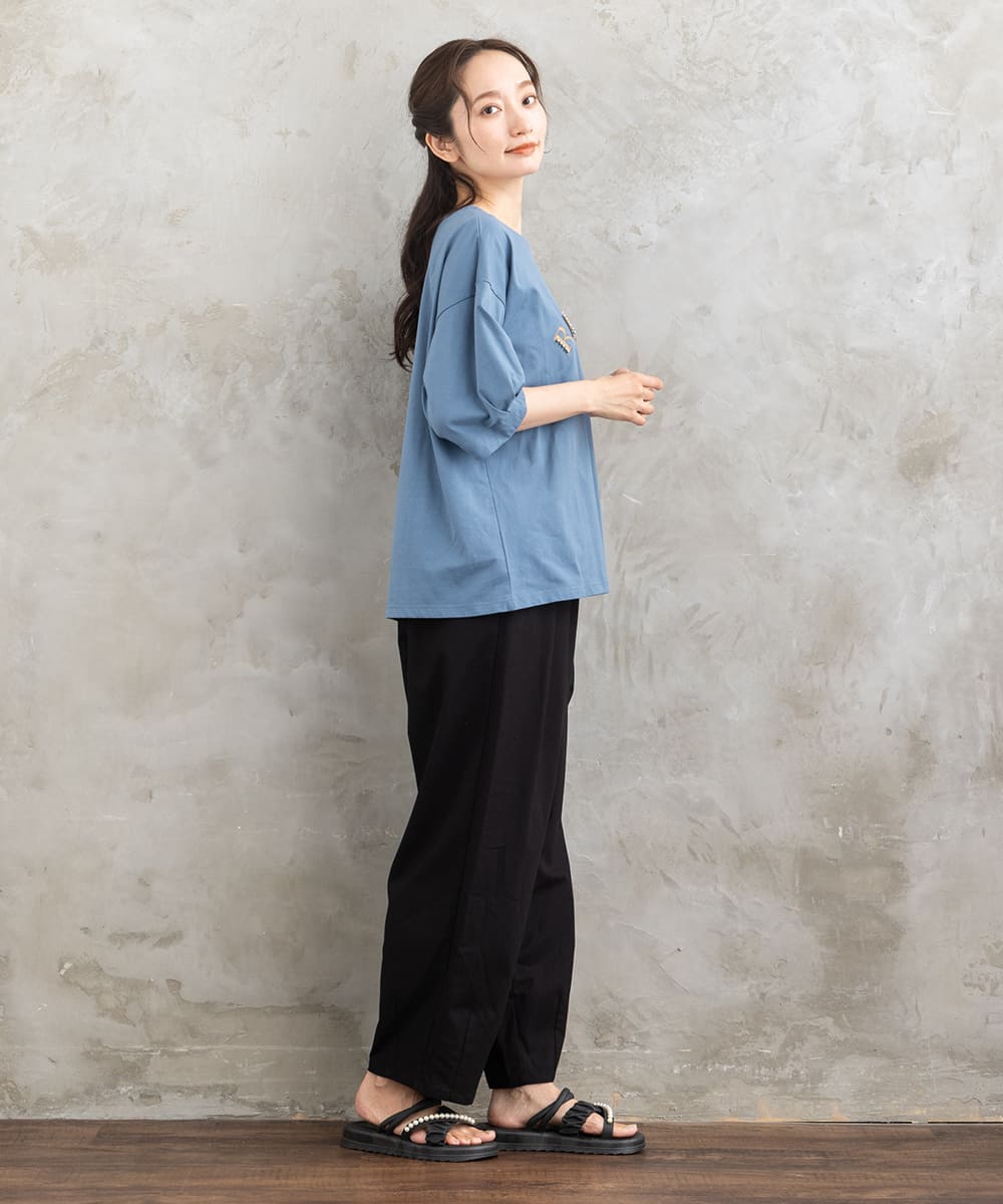 FONTLAB ビジューロゴエンブロイダリーカットソー