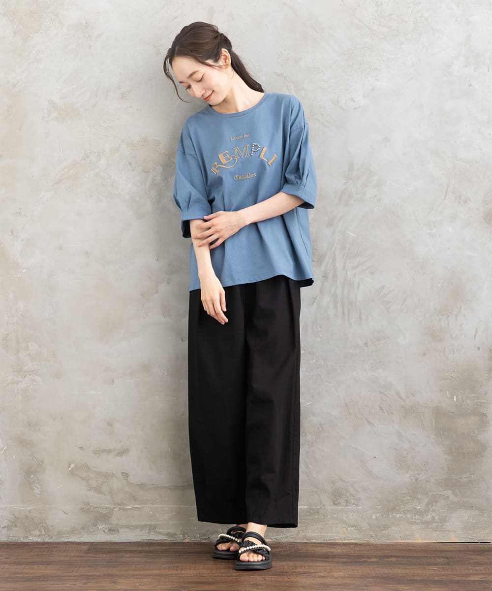 FONTLAB ビジューロゴエンブロイダリーカットソー