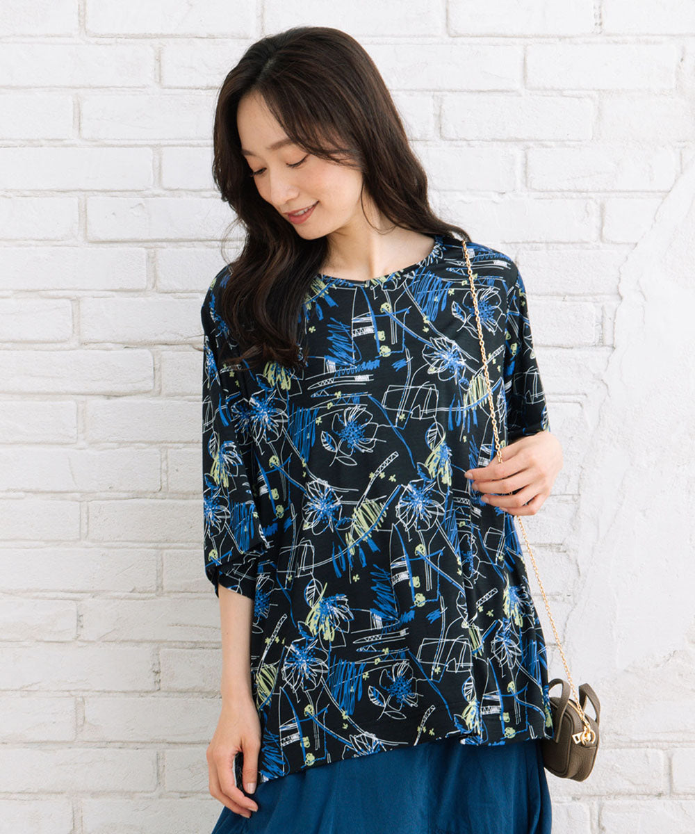 大きいサイズ レディース デザイン ブラウス 五分袖｜sabstreet my standard(サブストリートマイスタンダード)