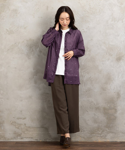 フラワーエンブレム刺繍Tシャツ