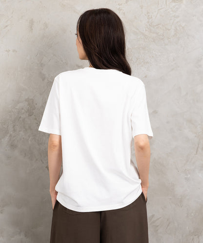 フラワーエンブレム刺繍Tシャツ