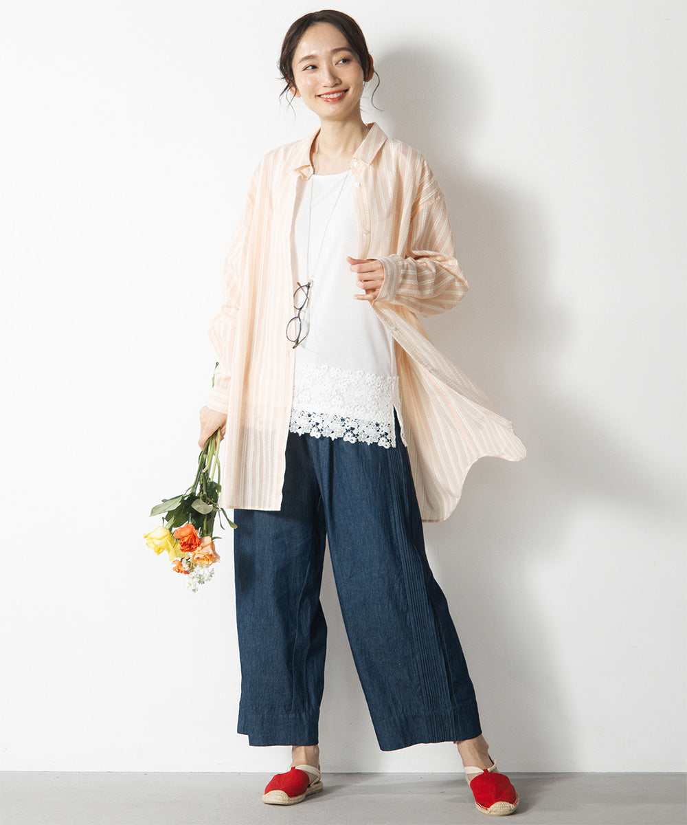 【抗菌・防臭】裾レースタンクトップ