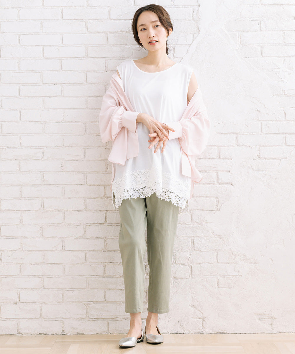 【抗菌・防臭】裾レースタンクトップ