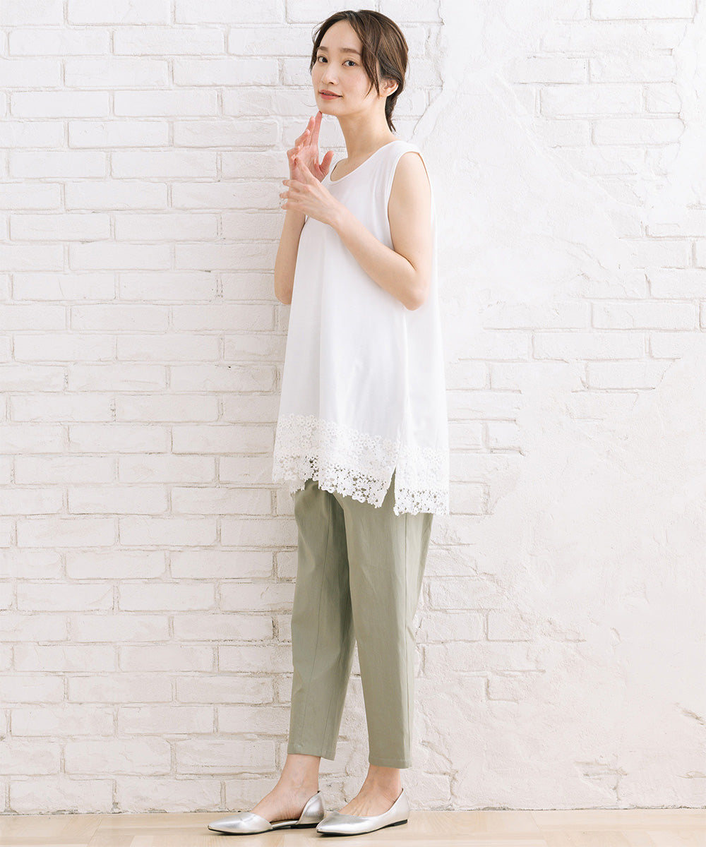 【抗菌・防臭】裾レースタンクトップ